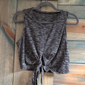 ZYIA Black Tie-Front Crop Top